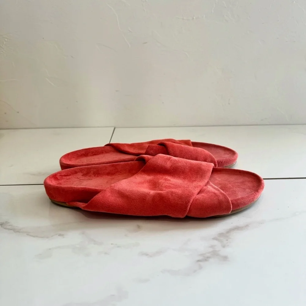 beek Coral Suede Crisscross Slide Sandals